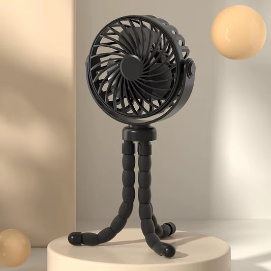 3 Speeds Clip-On Fan for Baby Stroller USB Rechargeable 600Mah Portable Handheld Fan Outdoor Cart Home Use Long Lasting